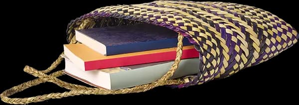 Kete bag with books